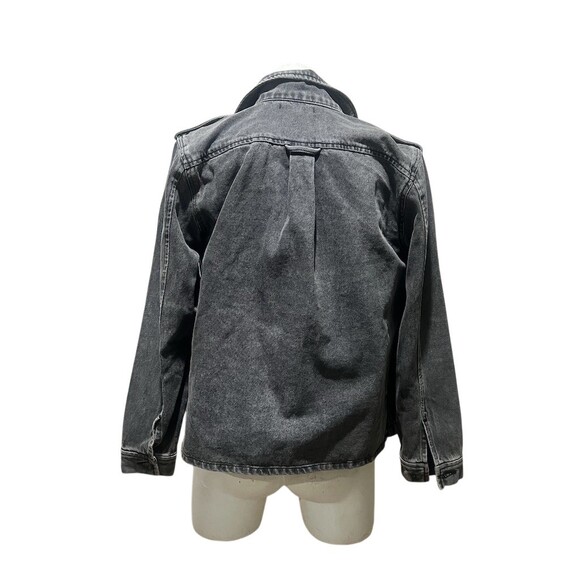 Dear John Utility Jacket Womens Size S Washed Gray Denim Button Front - Picture 3 of 6